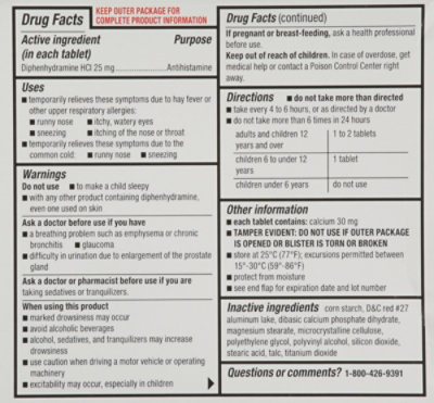 Signature Select/Care Allergy Relief Diphenhydramine HCI 25mg Antihistamine Minitab - 24 Count - Image 4
