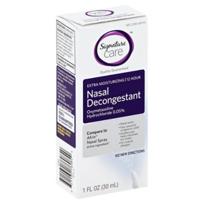 Signature Care Nasal Spray Decongestant Moisturizing 12 Hour - 1 Fl. Oz.