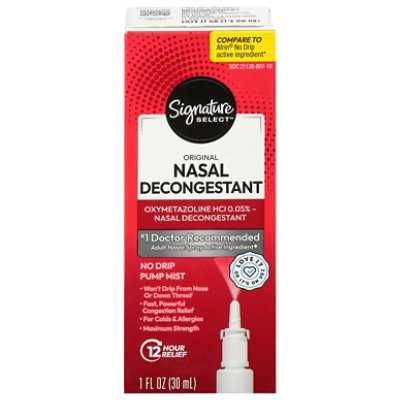 Signature Select/Care Nasal Spray Decongestant No Drip 12 Hour - 1 Fl. Oz. - Image 2
