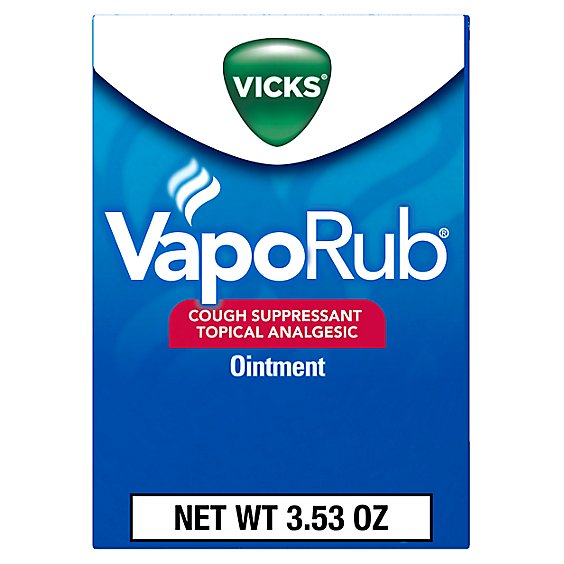 Vicks VapoRub Original Cough Suppressant Topical Analgesic Ointment - 3.53 Oz