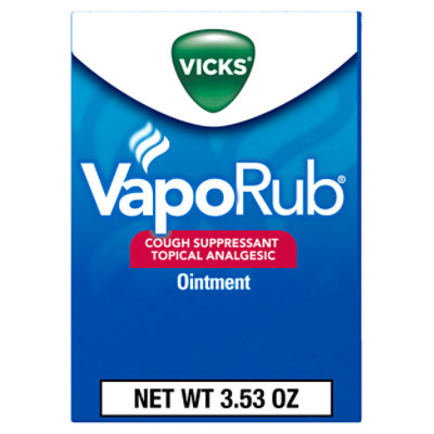 Vicks VapoRub Ointment Cough Suppressant Topical Analgesic - 3.53 Oz
