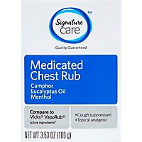 Signature Care Medicated Chest Rub Camphor Eucalyptus Oil Menthol - 3.53 Oz. - Image 2
