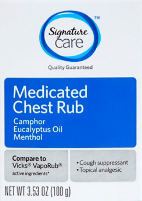 Signature Select/Care Medicated Chest Rub Camphor Eucalyptus Oil Menthol - 3.53 Oz. - Image 2