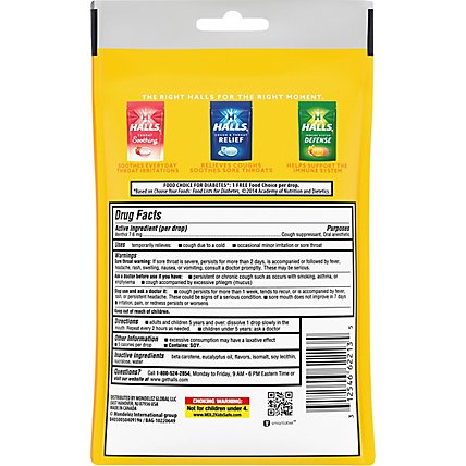 HALLS Cough Suppressant Drops Triple Soothing Action Sugar Free Honey Lemon - 25 Count - Image 5