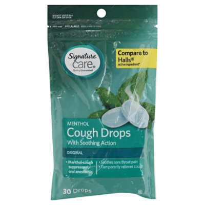 Signature Care Cough Drops Menthol Original - 30 Count