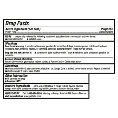 HALLS Oral Demulcent Throat Drops Breezers Cool Berry - 25 Count - Image 4