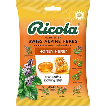 Ricola Throat Drops Cough Suppressant Honey-Herb - 24 Count - Image 2