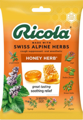 Ricola Throat Drops Cough Suppressant Honey-Herb - 24 Count - Image 2