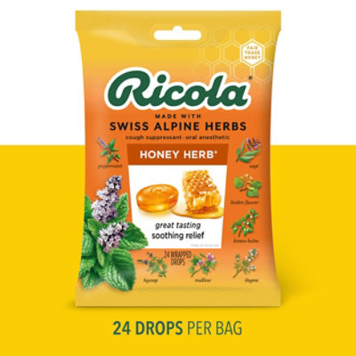 Ricola Throat Drops Cough Suppressant Honey-Herb - 24 Count - Image 1