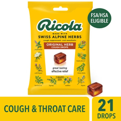 Ricola Throat Drops Cough Suppressant The Original Natural Herb Cough Drops - 21 Count - Image 1