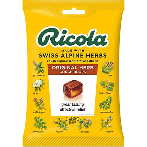 Ricola Throat Drops Cough Suppressant The Original Natural Herb Cough Drops - 21 Count