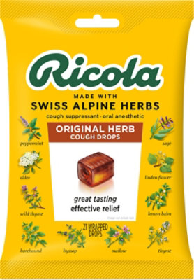 Ricola Throat Drops Cough Suppressant The Original Natural Herb Cough Drops - 21 Count