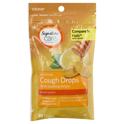 Signature Select/Care Cough Drops Menthol With Soothing Action Honey Lemon - 30 Count - Image 3