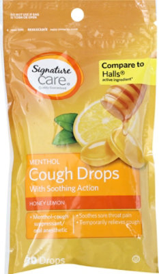 Signature Select/Care Cough Drops Menthol With Soothing Action Honey Lemon - 30 Count - Image 2