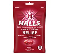 HALLS Cough Suppressant Drops Triple Soothing Action Cherry - 30 Count