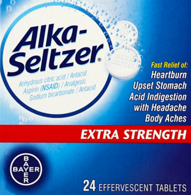 Alka-Seltzer Antacid Analgesic Effervescent Tablets Extra Strength - 24 Count - Image 2