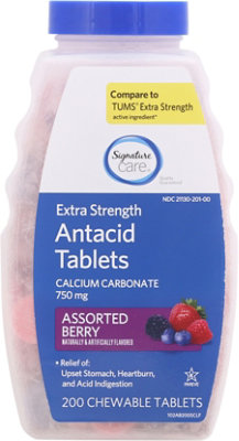 Signature Select/Care Extra Strength Mixed Berry Antacid Calcium Tablets - 200 Count - Image 2