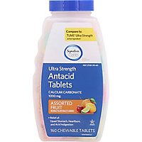 Signature Care Antacid Relief Ultra Strength Assorted Fruit Chewable Tablet - 160 Count - Image 2