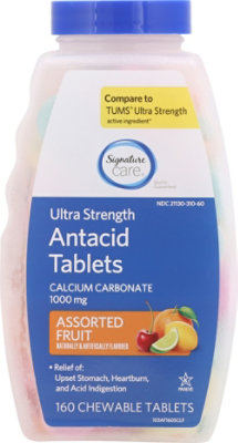 Signature Select/Care Antacid Relief Ultra Strength Assorted Fruit Chewable Tablet - 160 Count - Image 2