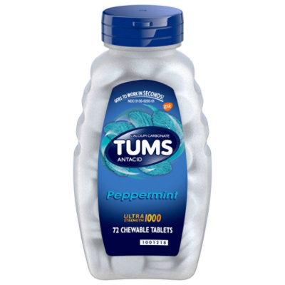 Tums Ultra Antacid Tablets Peppermint - 72 Count