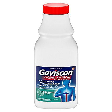 Gaviscon Heartburn Relief Extra Strength Liquid Antacid Cool Mint - 12 Fl. Oz. - Image 3