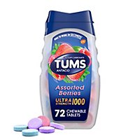 Tums Antacid Tablets Chewable Ultra Strength 1000 Assorted Berries - 72 Count - Image 2