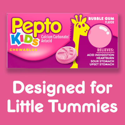 Pepto Kids Antacid Chewable Tablets Bubble Gum Flavor - 24 Count - Image 3