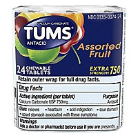 Tums Antacid Tablets Chewable Extra Strength 750 Assorted Fruit - 24 Count - Image 1