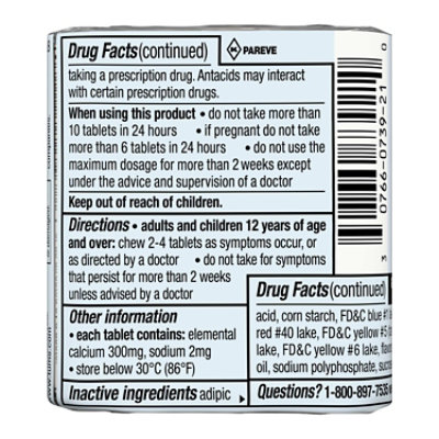 Tums Antacid Tablets Chewable Extra Strength 750 Assorted Fruit - 24 Count - Image 5