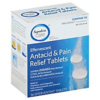 Signature Care Antacid & Pain Relief Effervescent Tablets - 36 Count - Image 1