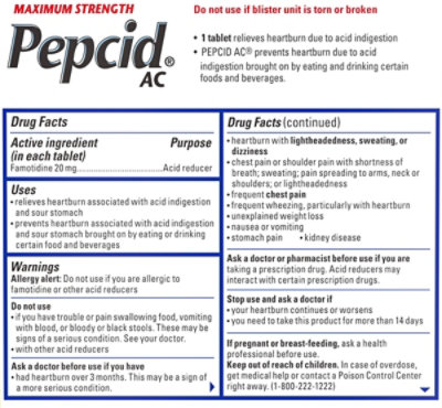 Pepcid Ac Acid Reducer Tablets Maximum Strength 20 mg - 25 Count - Image 6