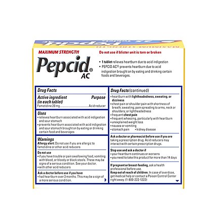 Pepcid Ac Acid Reducer Tablets Maximum Strength 20 mg - 25 Count - Image 4