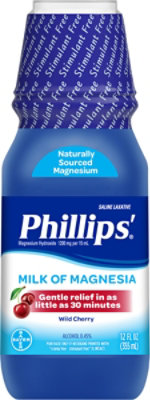 Phillips Laxatives Milk Of Magnesia Cramp Free Wild Cherry - 12 Fl. Oz. - Image 2