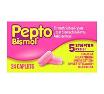 Pepto-Bismol 5 Symptom Relief Anti Diarrhea Caplets - 24 Count
