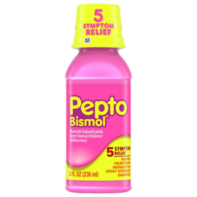 Pepto-Bismol 5 Symptom Relief Anti Diarrhea Liquid Syrup - 8 Fl. Oz.