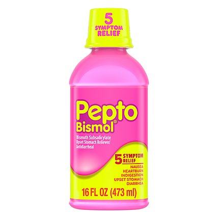 Pepto-Bismol 5 Symptom Relief Anti Diarrhea Liquid Syrup - 16 Fl. Oz. - Image 2