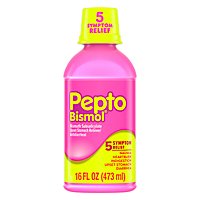 Pepto-Bismol 5 Symptom Relief Anti Diarrhea Liquid Syrup - 16 Fl. Oz. - Image 2
