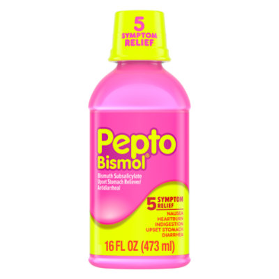 Pepto-Bismol 5 Symptom Relief Anti Diarrhea Liquid Syrup - 16 Fl. Oz. - Image 1