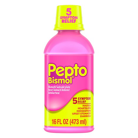 Pepto-Bismol 5 Symptom Relief Anti Diarrhea Liquid Syrup - 16 Fl. Oz.