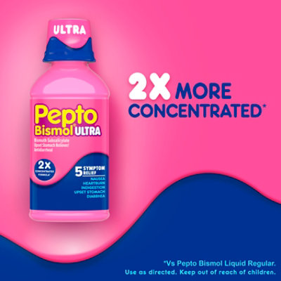 Pepto Bismol Ultra Liquid 5 Symptom Relief Original - 8 Fl. Oz. - Image 4