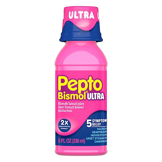 Pepto Bismol Ultra Liquid 5 Symptom Relief - 8 Fl. Oz.