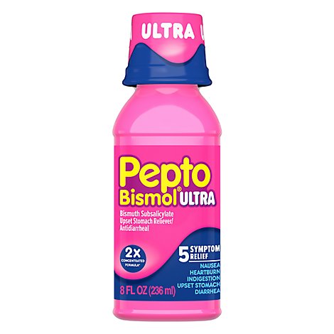 Pepto Bismol Ultra Liquid 5 Symptom Relief - 8 Fl. Oz.