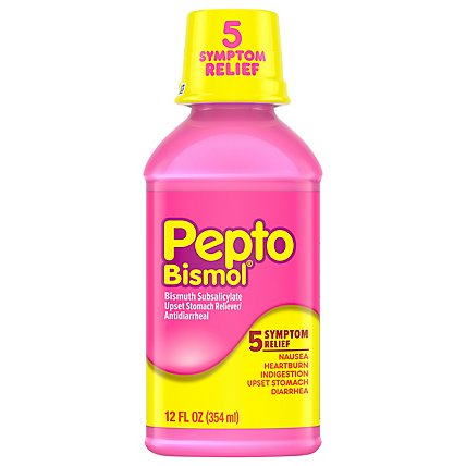 Pepto-Bismol 5 Symptom Relief Anti Diarrhea Liquid Syrup - 12 Fl. Oz. - Image 2