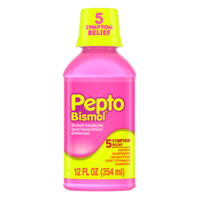 Pepto-Bismol 5 Symptom Relief Anti Diarrhea Liquid Syrup - 12 Fl. Oz. - Image 1