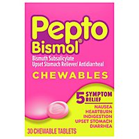Pepto Bismol Chewable Tablets 5 Symptom Relief - 30 Count - Image 2