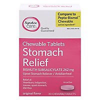 Signature Care Upset Stomach Relief Bismuth Subsalicylate 262mg Chewable Tablet - 30 Count - Image 3