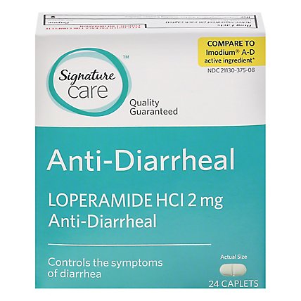 Signature Care Anti Diarrheal Loperamide HCI 2mg Caplet - 24 Count - Image 3