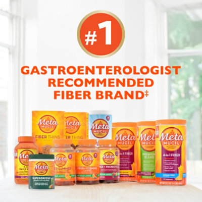 Metamucil 4 In 1 Sugar Free Powder Orange Psyllium Fiber Supplement - 72 Count - Image 1