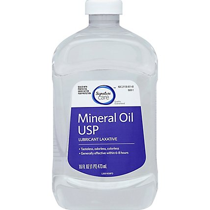 Signature Care Mineral Oil USP Lubricant Laxative - 16 Fl. Oz.