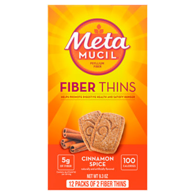 Metamucil Fiber Supplement Fiber Thins Cinnamon Spice - 12-0.77 Oz - Image 1